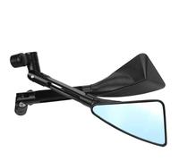 Rétroviseurs de moto universels CNC de 7/8 pouces, rétroviseurs latéraux triangulaires noirs for moto de rue, sport, dirt bike, scooter(Black)