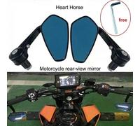 Rétroviseurs d'extrémité de guidon pour moto 7/8 22 mm, rétroviseurs latéraux avec lentilles fumées