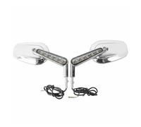 Rétroviseurs Embout Guidon Pour VRSCF Pour V-rod 2009 2010 2011 2012-2017 1 Paire De Rétroviseurs Musculaires Moto Clignotants LED Noir Argent Chromé