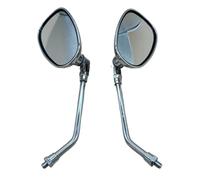 Rétroviseurs Guidon 1 Paire De Rétroviseurs Latéraux Universels Chromés De 22 Mm Et 10 Mm Pour Moto Motocross Scooter VTT Vélo Électrique Rétroviseurs de moto ronds(M10 without mount)