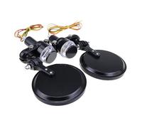 Rétroviseurs Guidon Moto Guidon Pliable En Métal Rétro Pour Moto Clignotant Rétroviseur Accessoires De Moto 2 Pièces Retroviseur Embout Guidon