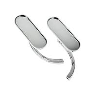 Rétroviseurs Guidon Pour Sportster Pour Touring Pour Dyna Pour Softail Pour Mini 8 Mm 10 Mm Rétroviseurs Latéraux Ovales Noirs/chromés Rétroviseurs de moto ronds(Chrome Mirrors)