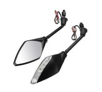 Rétroviseurs Guidon Rétroviseur Rétroviseurs Universels pour Moto, 2 Pièces X 10mm, Rétroviseur Latéral, Indicateur Lumineux LED, Clignotant, pour Scooter