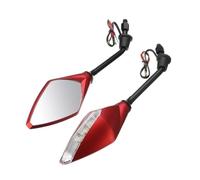 Rétroviseurs Guidon Rétroviseur Rétroviseurs Universels pour Moto, 2 Pièces X 10mm, Rétroviseur Latéral, Indicateur Lumineux LED, Clignotant, pour Scooter