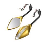 Rétroviseurs Guidon Rétroviseur Rétroviseurs Universels pour Moto, 2 Pièces X 10mm, Rétroviseur Latéral, Indicateur Lumineux LED, Clignotant, pour Scooter