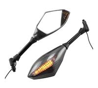 Rétroviseurs Indicateur Lumineux Noir Pour 2X, Rétroviseurs Latéraux Universels De Moto 10mm Avec Clignotant