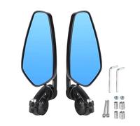 Rétroviseurs Latéral Mirror Rétroviseur Latéral De Guidon Grand Angle Rotatif À 360° en Verre Bleu Anti-éblouissement pour Moto (22 Mm, 7/8")(Black)