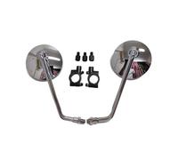 Rétroviseurs Latéraux Chromés/Noirs Décoratifs, Filetage 10 Mm, Universels pour Toutes Les Motos 100cc-800cc, Rétroviseur Rond Modifié Retroviseur