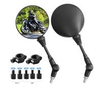 Rétroviseurs Latéraux de Moto, 1 Paire de Rétroviseur Moto Universel retroviseurs moto de guidon accessoires moto pour Scooter Moto Quad ATV Vélos Bicyclette, 2 Boulons Filetés 10mm et 8mm Inclus