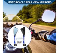 Rétroviseurs Latéraux De Moto En Alliage D'Aluminium Réglables 1 Set Noir Bleu Forme Triangulaire M8/M10