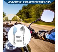 Rétroviseurs Latéraux De Moto En Aluminium Réglables En Forme Prismatique 1 Ensemble Ton Argent M8/M10