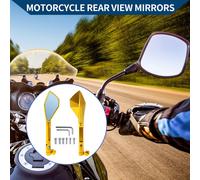 Rétroviseurs Latéraux De Moto En Aluminium Réglables En Forme Prismatique 1 Ensemble Ton Or M8/M10