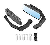 Rétroviseurs latéraux de pièces, ensemble de rétroviseurs en aluminium de qualité supérieure avec verre ondulé bleu antiéblouissant, boulon de joint réglable pour une visibilité (Imprimé Serpent)