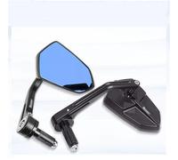 Rétroviseurs Latéraux D'extrémité Barre Poignée De Moto 7/8 ", Pour Suzuki, Pour Ninja 250R, Pour EX250F, Pour ZX6R, Pour ZX600R Ensemble miroirs(Blue lens)