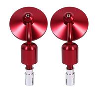 Rétroviseurs Latéraux, Keenso Embout de Guidon 7/8 "Rétroviseurs de Barre à Main de Moto Universel Réglable 3" Rétroviseurs Miroir Latéraux à Extrémité(Red)