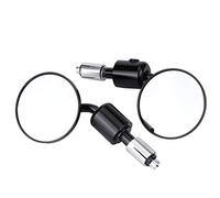 Rétroviseurs Latéraux, Keenso Embout de Guidon 7/8"Rétroviseurs de Barre à Main de Moto Universel Réglable 3" Rétroviseurs Miroir Latéraux à Extrémité(Black)