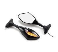 Rétroviseurs Latéraux Moto LED Clignotants Moto Rétroviseurs Latéraux Retroviseur Clignotants Moto pour CBR 250 600 900 1000 RR(Pure Black)