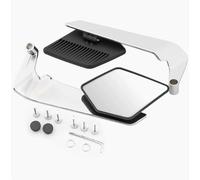 Rétroviseurs Latéraux Moto pour Aprilia Mana 850/Mojito 125 2007-2016,Alliage D'aluminium Réglable Rotatif Aile de Vent Rétroviseurs Accessoires, Silver White Glass