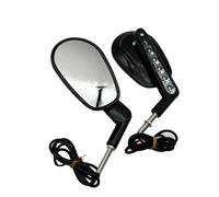 Rétroviseurs Latéraux Moto pour V-Rod pour VRSCF 2009 2010 2011 2012 2013 2014 2015 2016 2017 Rétroviseurs Moto 8 Mm avec Clignotants(Black)