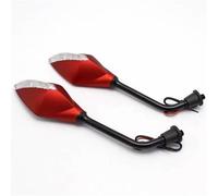 Rétroviseurs Latéraux Moto Rétroviseur de moto universel avec clignotant à LED 8-10mm pour Ducati Monster696 Retroviseur(Red)