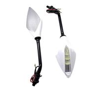 Rétroviseurs Latéraux Moto Rétroviseur de moto universel avec clignotant LED 8x10mm pour CB500X, NC750X Retroviseur(WHITE)