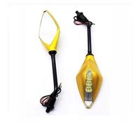 Rétroviseurs Latéraux Moto Rétroviseur de moto universel avec clignotant LED 8x10mm pour Kawasaki Z750 Retroviseur(Gold)