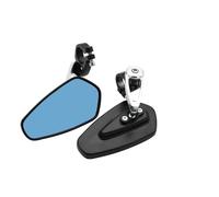 Rétroviseurs Latéraux Moto Universels Rétroviseurs Motos 7 8 Pouces 22mm Barre Verre Bleu Guidon(Silver)