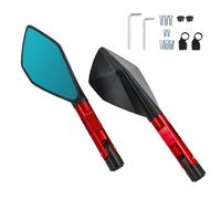 Rétroviseurs Latéraux Rétroviseur Latéral De Moto pour Yamaha XVS950 XV1900 XVS1300 FZ8 FZ1 FZ-6 R, Montage sur Guidon Rotatif, Miroir Convexe(Rouge)