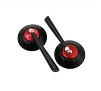 Rétroviseurs Latéraux Rétroviseurs De Moto Universels 8mm 10mm Rétroviseur Latéral Rond Rétro Pour Scooter E-bike Verre Bleu En Aluminium Retroviseur Moto Embout Guidon(Black red)