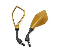 Rétroviseurs Latéraux Rétroviseurs Moto Convexes Grand Angle Réglables 10 Mm Rétroviseurs Latéraux Flexibles pour Guidon Vélo Retroviseur(Gold)