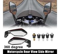 Rétroviseurs latéraux rotatifs à 360 degrés pour moto, filetage 8 mm, 10 mm, universels, rouges