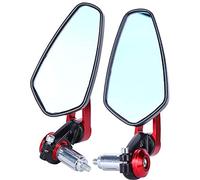 Rétroviseurs latéraux universels de moto en alliage d'aluminium 7/8 "22mm d'extrémité de barre(rouge)