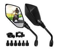 Rétroviseurs Moto, 1 Pair Rétroviseurs Latéraux de Moto, 7/8" 22mm Retroviseur Embout de Guidon, Motos Rétroviseur Universel, avec Boulon 10mm/8mm, pour Scooter Moto Quad ATV Vélo