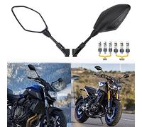 Rétroviseurs moto Latéraux Universels 8MM 10MM avec E-marqués pour Dirt Bike Street Quad Bike Cruiser ATV Scooter CB1000R CBR500R YZF R125 125R MT07 MT09 Noir.