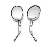 Rétroviseurs Moto Ovales Chromés Noirs Rétroviseurs Latéraux Universels Pour Suzuki DL 650 Pour Strom SV650 SV1000 Pour Intruder 800 REOKIP(Chrome)