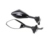 Rétroviseurs Moto Pliables Rétroviseur avec Clignotant pour Suzuki GSX250R GSXR125 GSXR150 GSXR600/750 GSX1300R Hayabusa Rétroviseur Angle Mort(Black-Clear)