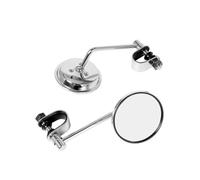 Rétroviseurs Moto pour Chopper pour Cruiser pour Café pour Racer Paire De Rétroviseurs De Guidon De Moto Ronds Convexes À Clipser 22-25 Mm Noir Rétro Retroviseur Moto(Chrome)