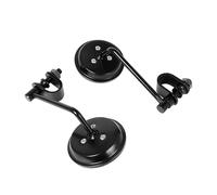 Rétroviseurs Moto pour Chopper pour Cruiser pour Café pour Racer Paire De Rétroviseurs De Guidon De Moto Ronds Convexes À Clipser 22-25 Mm Noir Rétro Retroviseur Moto(Le Noir)