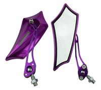 rétroviseurs moto Pour Moto Universelle Vélo 8mm 10mm Vue Arrière Côté Scooter ATV Rétroviseurs Avec Adaptateur rétroviseurss universels motos(Purple)