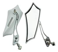 rétroviseurs moto Pour Moto Universelle Vélo 8mm 10mm Vue Arrière Côté Scooter ATV Rétroviseurs Avec Adaptateur rétroviseurss universels motos(White)