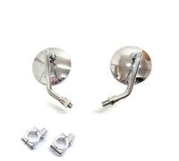 Rétroviseurs Moto Rétro ABS 7 8'' Guidon 8 10MM Rétroviseur Rond Pour MT07 MT09 MT10 FZ1 FZ6 FZ09 FZ8 XSR 700 XSR 900 YZF R125 Rétroviseurs Latéraux Moto(Chrome short -holder)