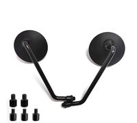 Rétroviseurs Moto Rétro ABS 7 8'' Guidon 8 10MM Rétroviseur Rond Pour MT07 MT09 MT10 FZ1 FZ6 FZ09 FZ8 XSR 700 XSR 900 YZF R125 Rétroviseurs Latéraux Moto(Black long rod)