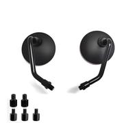 Rétroviseurs Moto Rétro ABS 7 8'' Guidon 8 10MM Rétroviseur Rond Pour MT07 MT09 MT10 FZ1 FZ6 FZ09 FZ8 XSR 700 XSR 900 YZF R125 Rétroviseurs Latéraux Moto(Black short rod)