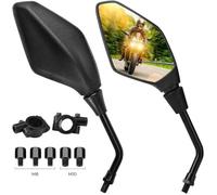 Rétroviseurs Moto Universels 7/8"" 22mm Guidon avec E-mark, 5 Boulons Filetés 10mm et 8mm Inclus
