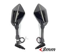 rétroviseurs pour Moto Rétroviseur Universel pour Moto, 10 mm, avec éclairage LED, boîtier de rétroviseur latéral pour BMW R1200GS, R1200GS, R1200RT Rétroviseurs Latéraux Moto(Black-8mm)