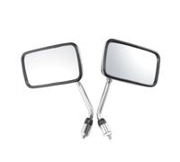 rétroviseurs pour Rétroviseurs de moto universels rectangulaires en métal, coque ABS, 10 mm, chromés, pour Kawasaki Rétroviseurs Latéraux