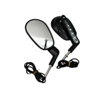 rétroviseurs réglables moto Pour V-ROD VRSCF 2009 2010 2011 2012 2013 2014-2017 8MM Rétroviseurs De Moto Avec Clignotant LED scooters rétroviseur motos(1Pair Black)