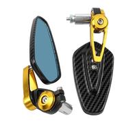 Rétroviseurs Universels CNC pour Moto, 7/8" 22 Mm, Verre Transparent, pour Guidon De Scooter, Accessoires(Gold)