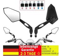 Rétroviseurs Universels Moto/Scooter - Alliage Aluminium Noir 8/10 mm-Compatible BMW, Yamaha, Honda, Kawasaki, Suzuki, KTM, Ducati