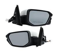 Rétroviseurs Voiture Ensemble Pour Civic 2016-2021 Rétroviseur Intérieur Blanc Nacré, Rabattable Et Clignotant Manuel, 7/13 Broches(1 pair)